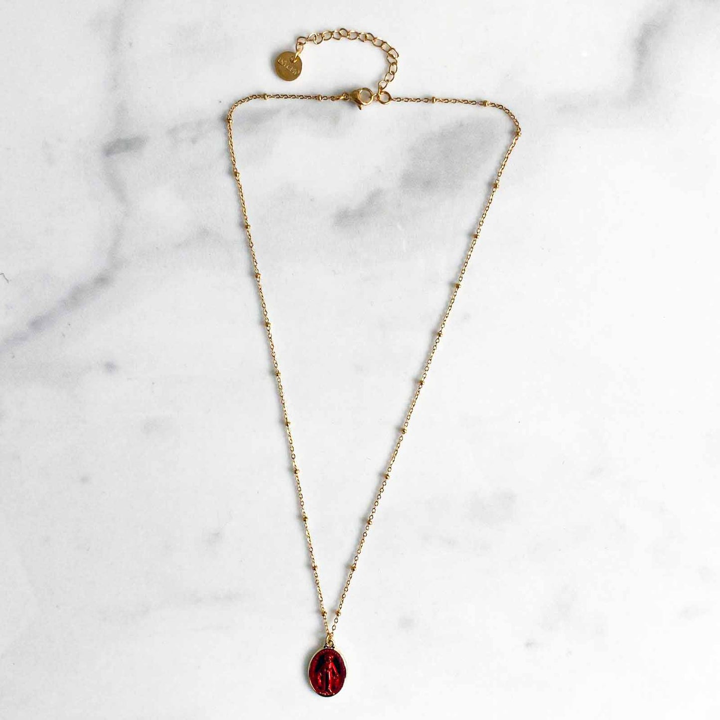 Collier Satellites Mary Médailles Rouge