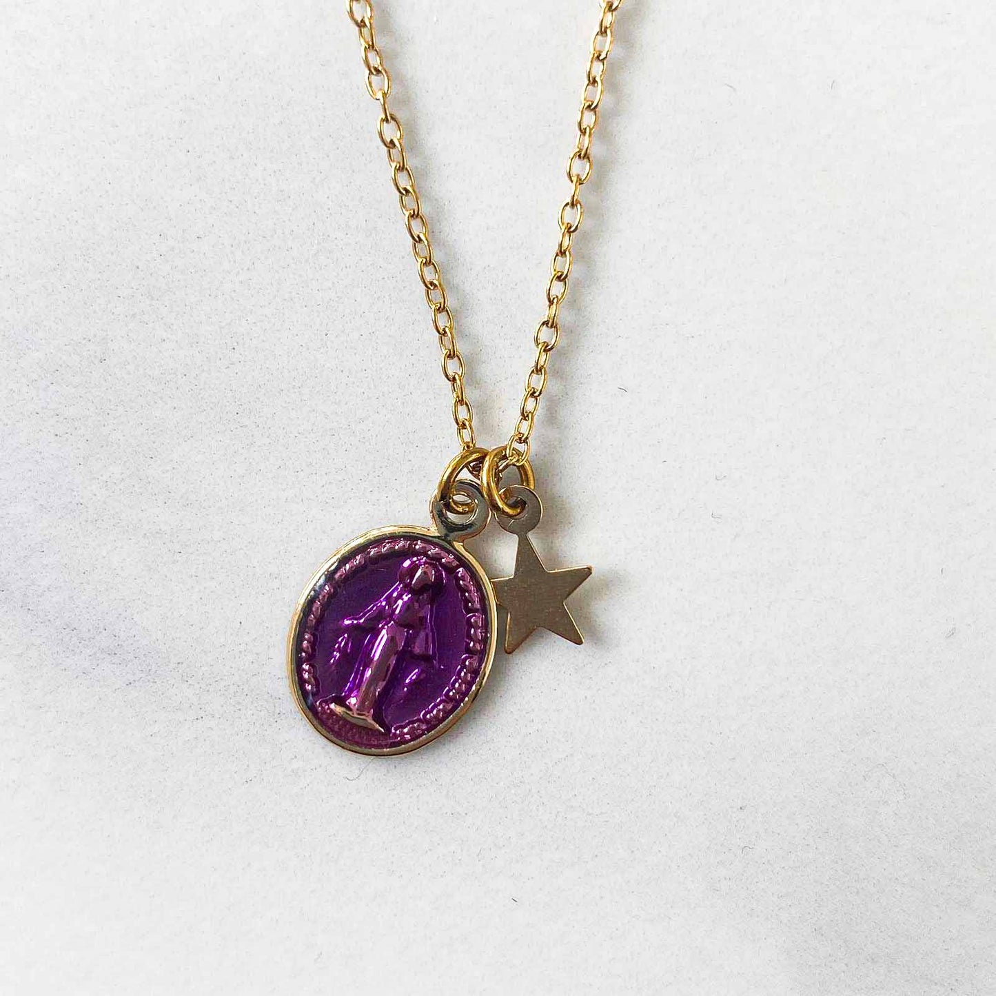 Collier Star Mary Médailles Violet