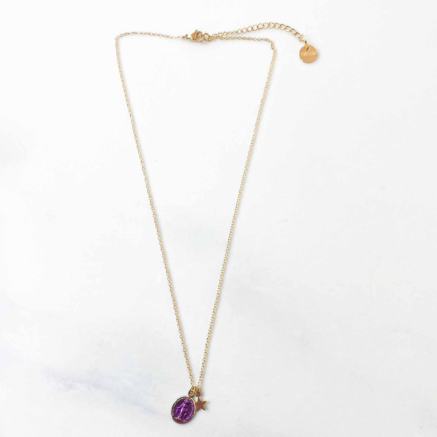 Collier Star Mary Médailles Violet