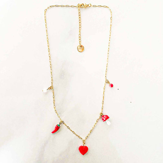 Collier charms Sophie rouge