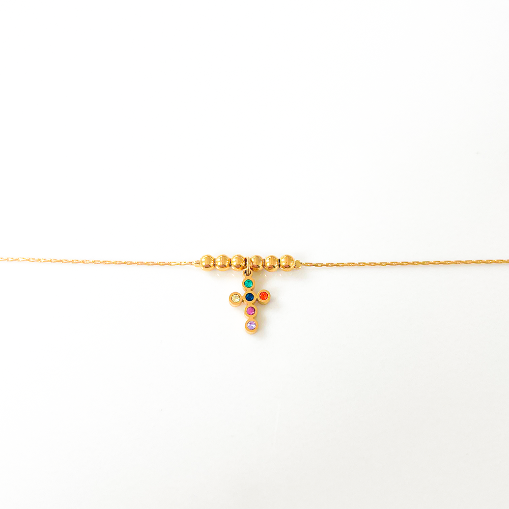 Bracelet croix multicolore