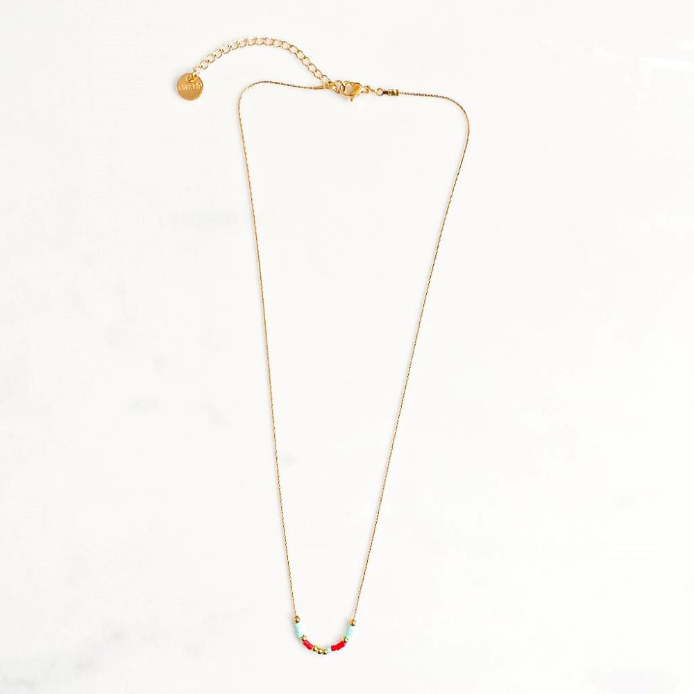 Collier simple Miyuki corail