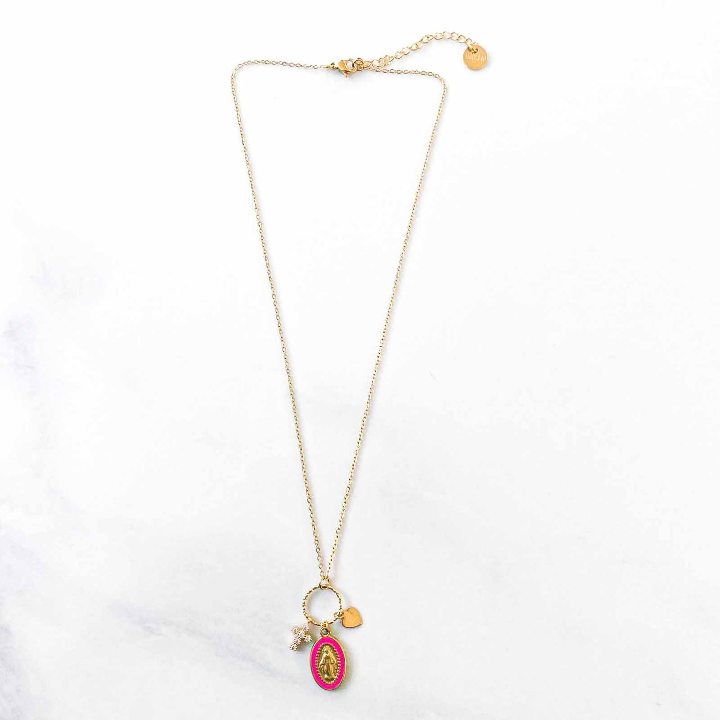 Collier grappe Marie Fushia